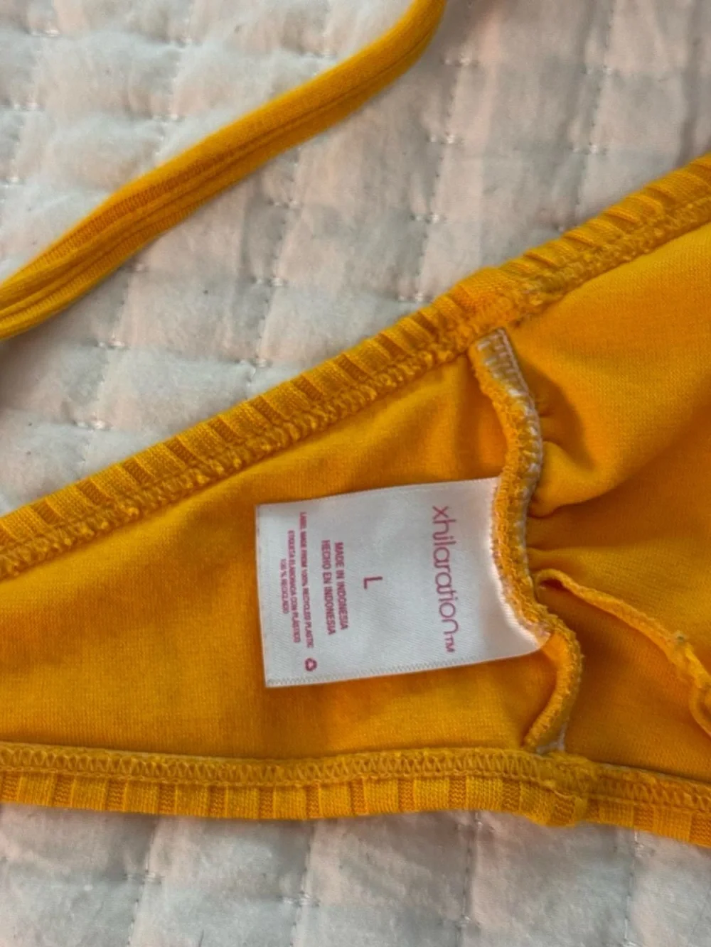 Xhilaration mustard yellow ribbed bikini top- Size L